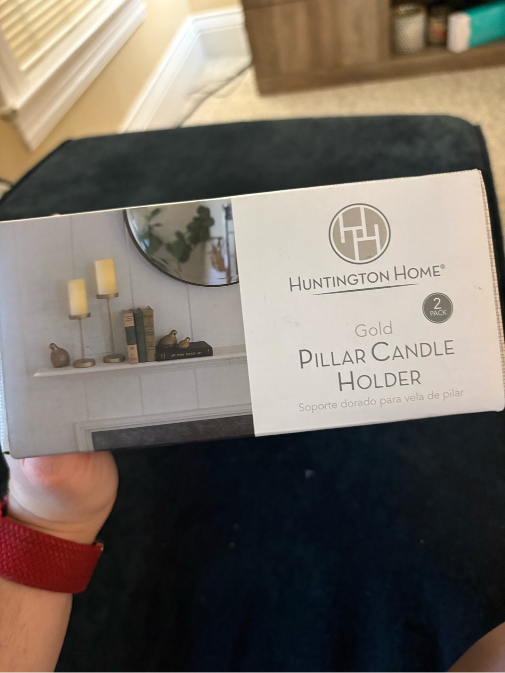 Huntington Home Gold Pillar Candle Holder - 2 Pack